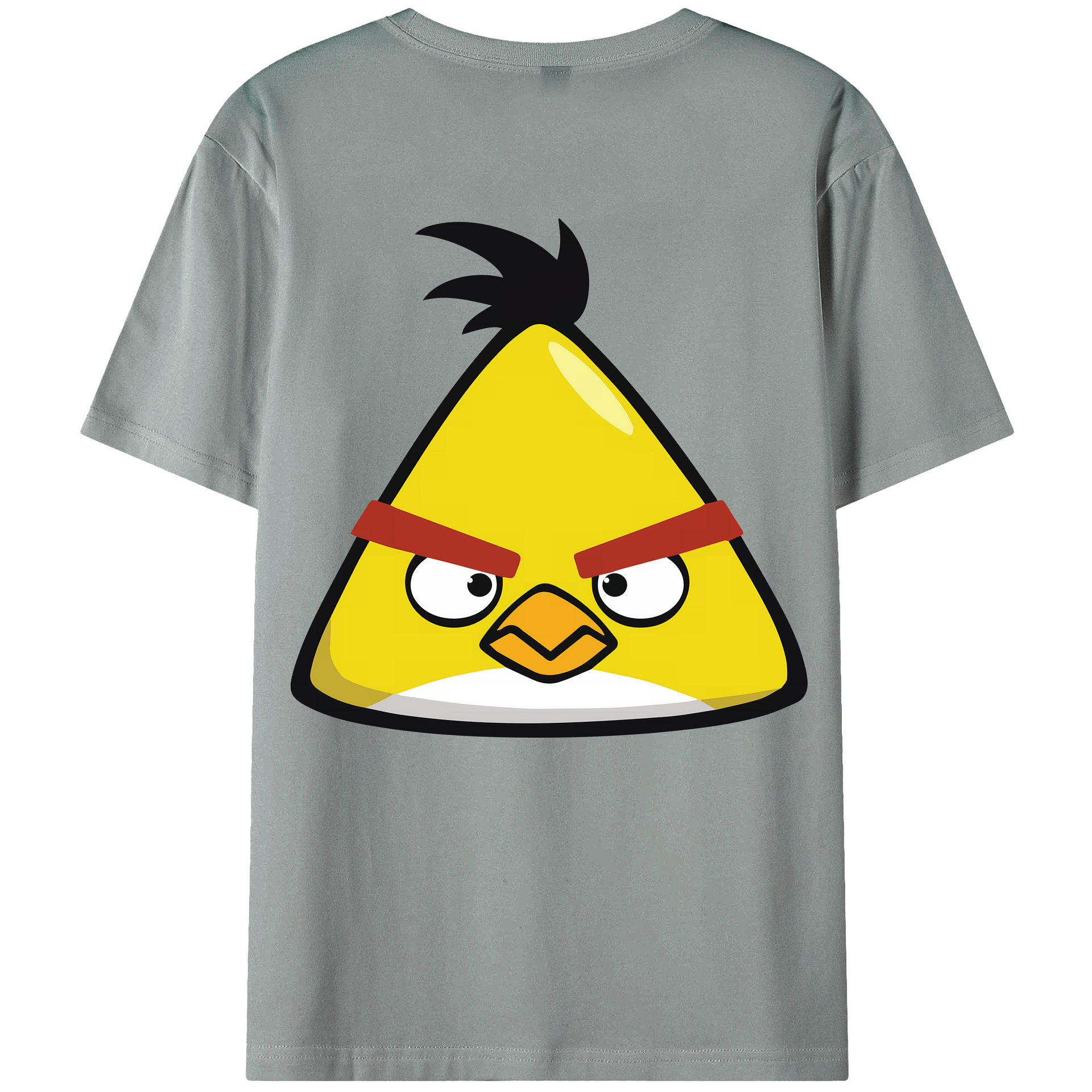 （画像用） Angry Birds アングリーバード 綿100％ メンズ半袖Tシャツ（バックプリント） 通気性